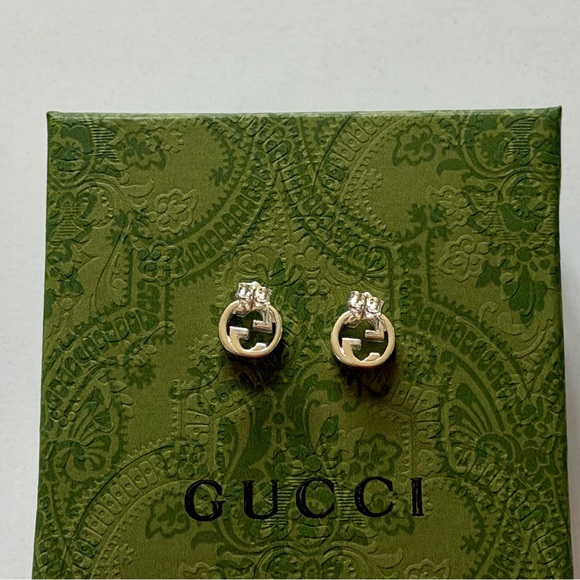 Gucci Sterling Silver Interlocking G Earrings - Picture 8 of 9